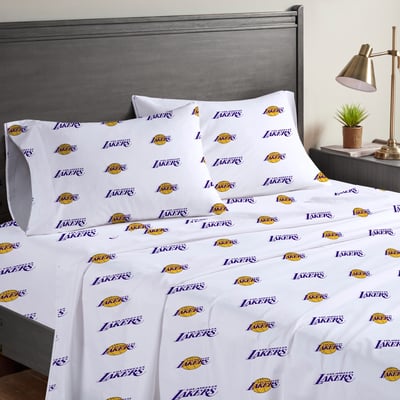 Los Angeles Lakers Pegasus Four-Piece Queen Sheet Set