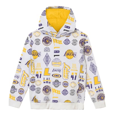 Los Angeles Lakers Outerstuff Preschool 3-and-D Allover Hoodie - White