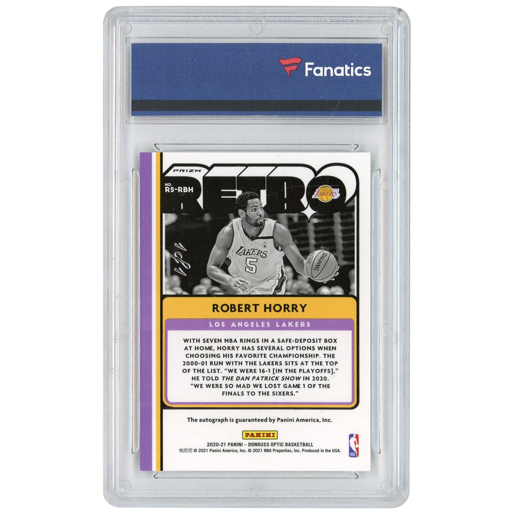 Autographed Los Angeles Lakers Robert Horry 2020-21 Panini Donruss 