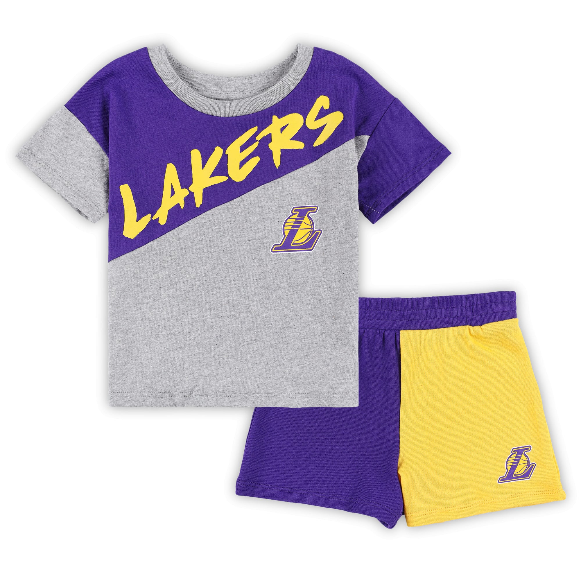 Toddler Los Angeles Lakers Purple/Gray Super Star T-Shirt & Shorts Set