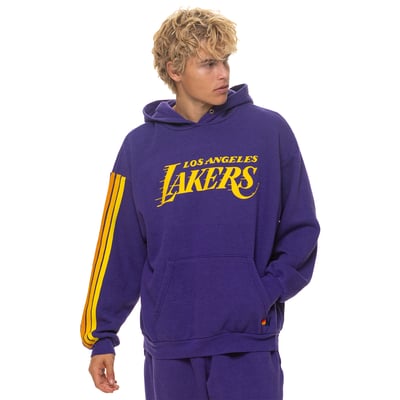 Los Angeles Lakers Aviator Nation Unisex Relaxed Tri-Blend Hoodie - Purple