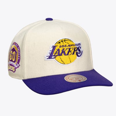 Los Angeles Lakers Mitchell & Ness Unisex Cream Team Pro Adjustable Hat - Cream

