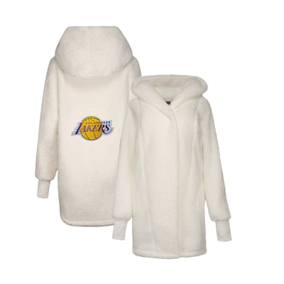 The Best Lounger in the World By Jill Martin Los Angeles Lakers Unisex Cream Oversized Open-Front Hoodie Sweater