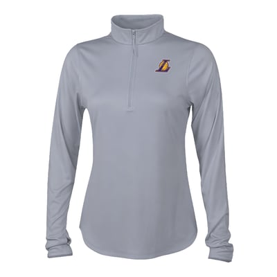 Los Angeles Lakers Columbia Women's Fairway Breeze Quarter-Zip Pullover - Gray