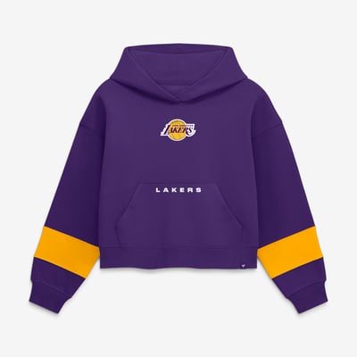  Los Angeles Lakers Fanatics Women's Beat Records Cropped Fleece Hoodie - Purple