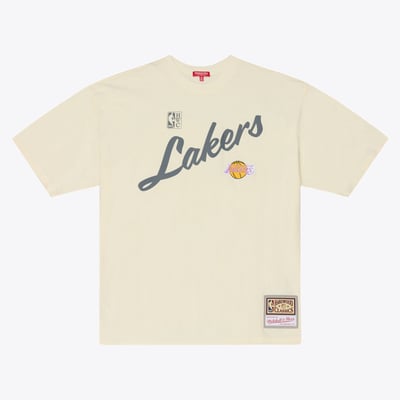  Los Angeles Lakers Mitchell & Ness Women's Heritage Hues T-Shirt - Oatmeal