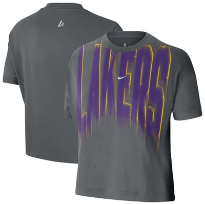  Los Angeles Lakers Nike Women's 2026/27 Standard Issue Game Theater Team Anthem T-Shirt - Gray