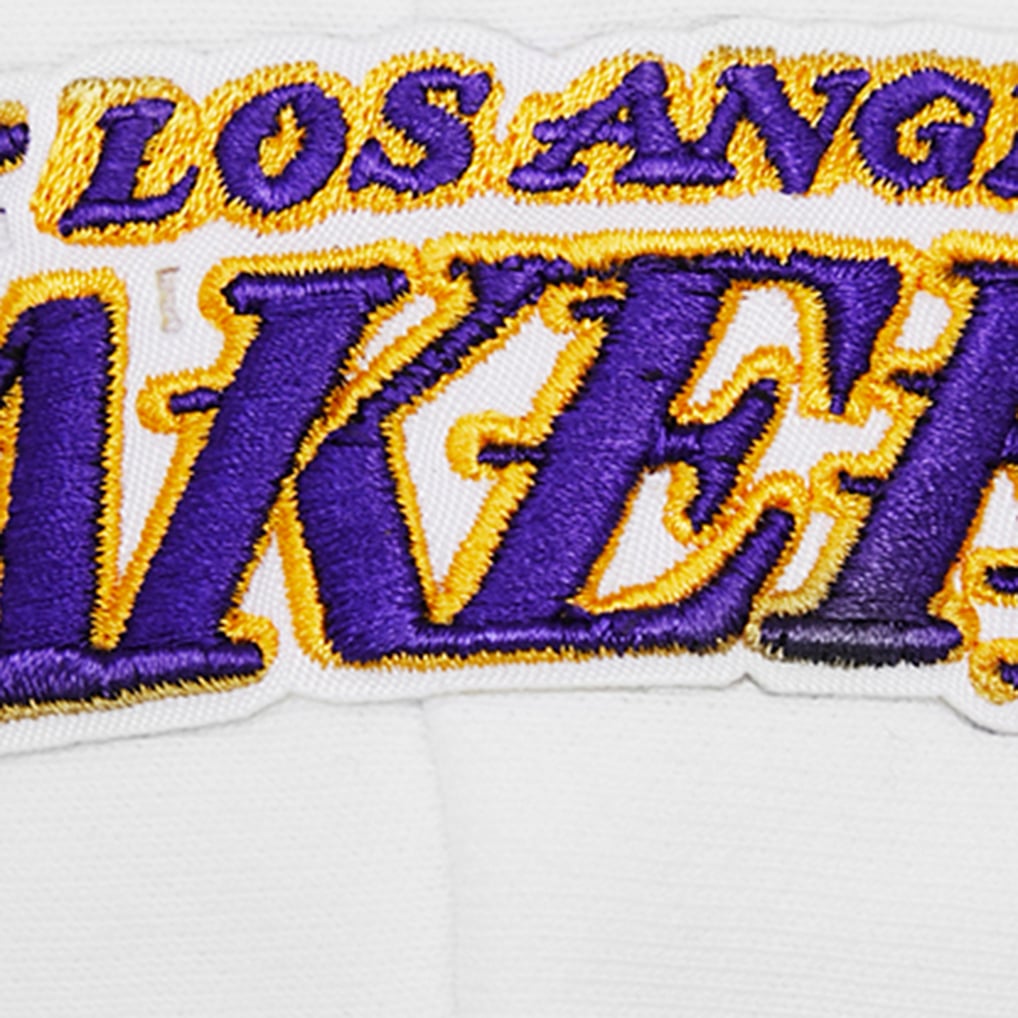 Los Angeles Lakers Pro Standard Women's Script Tail Cropped Pullover Hoodie - White