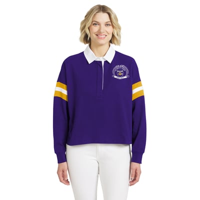  Los Angeles Lakers WEAR by Erin Andrews Women's Rugby Polo - Purple