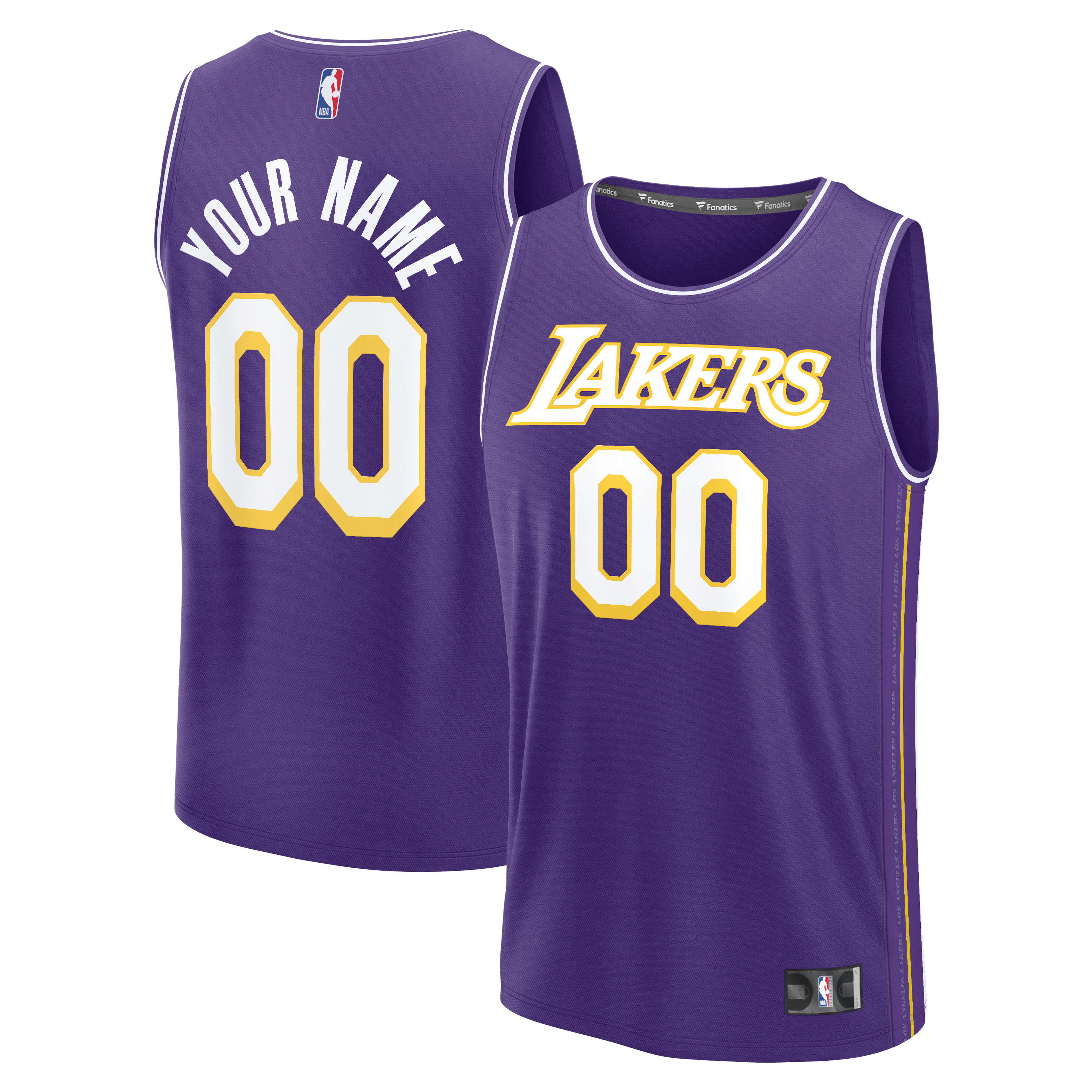 Los Angeles Lakers Youth Fast Break Custom Jersey Statement Edition Purple
