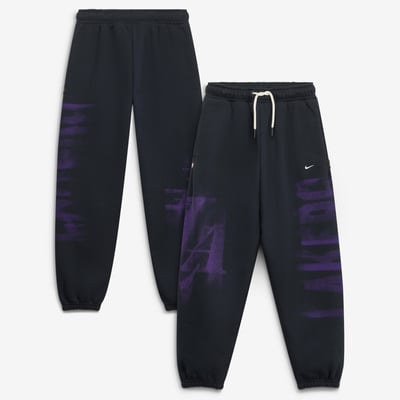  Los Angeles Lakers Nike Youth 2026/27 Standard Issue Authentic Wordmark Fleece Pants - Black