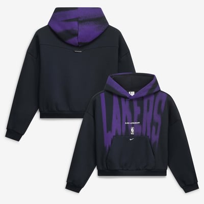  Los Angeles Lakers Nike Youth 2026/27 Standard Issue Authentic Wordmark Fleece Pullover Hoodie - Black