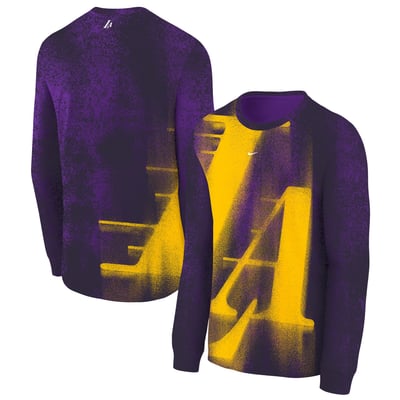  Los Angeles Lakers Nike Youth 2026/27 Standard Issue Maximal Allover Long Sleeve T-Shirt - Purple