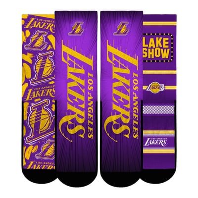  Los Angeles Lakers Rock Em Youth Fan Favorites Three-Pack Crew Socks Set - Gold