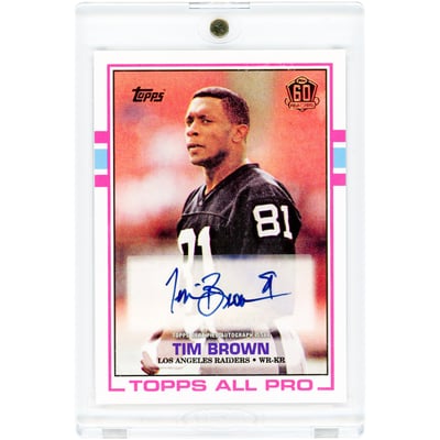 Tim Brown Los Angeles Raiders Autographed 2015 Topps 1989 Topps Football Design #T60RA-TBR Card