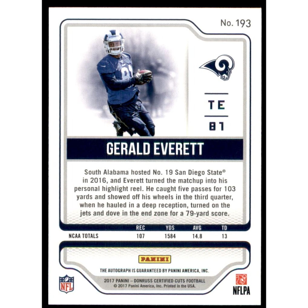 2017 Certified Cuts Rookie Scripts Silver #193 Gerald Everett