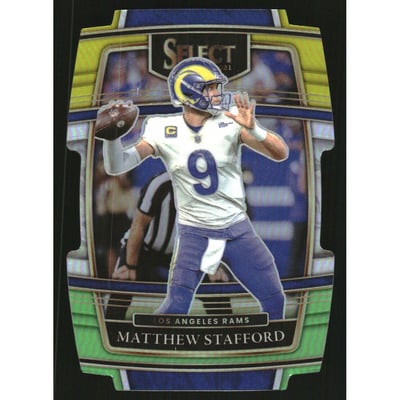2021 Select Prizm Green and Yellow Die Cut #20 Matthew Stafford