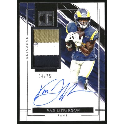2022 Panini Impeccable Elegance Veteran Patch Autographs #19 Van Jefferson/75