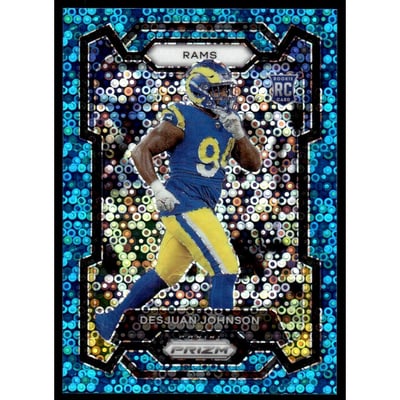 2023 Panini Prizm Prizms No Huddle Blue #356 Desjuan Johnson