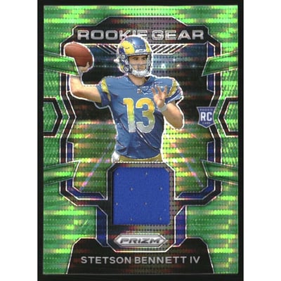2023 Panini Prizm Rookie Gear Prizms Neon Green Pulsar #26 Stetson Bennett IV