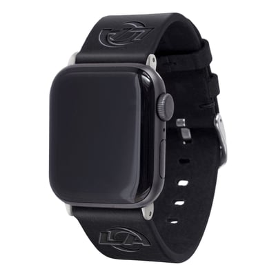 Los Angeles Rams Leather Apple Watch Band - Black