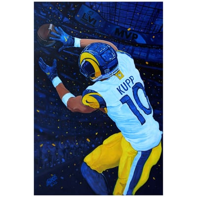 Cooper Kupp Los Angeles Rams Deacon Jones Foundation Super Bowl LVI MVP 16'' x 24'' Fine Art Print by Edgar Brown