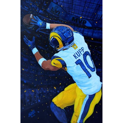 Cooper Kupp Los Angeles Rams Deacon Jones Foundation Super Bowl LVI MVP 24'' x 36'' Fine Art Printed Canvas by Edgar Brown