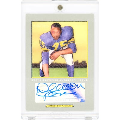 Deacon Jones Los Angeles Rams Autographed 2005 Topps Turkey Red #TRA-DJ Card 