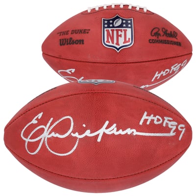 Eric Dickerson Los Angeles Rams Autographed Fanatics Authentic Duke Full Color Football with "HOF 99" Inscription