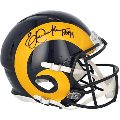 Eric Dickerson Los Angeles Rams Autographed Fanatics Authentic Riddell 1981-1999 Throwback Speed Authentic Helmet with "HOF 99" Inscription 