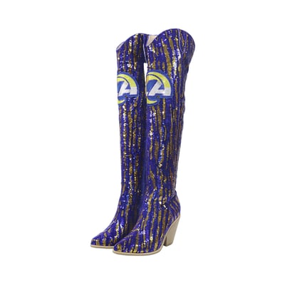  Los Angeles Rams FABGATING by Cuce Over-the-Knee Two-Tone Sequin Boots