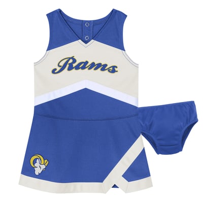 Los Angeles Rams Girls Toddler Outerstuff Cheer Captain V-Neck Dress with Bloomers Set - Royal