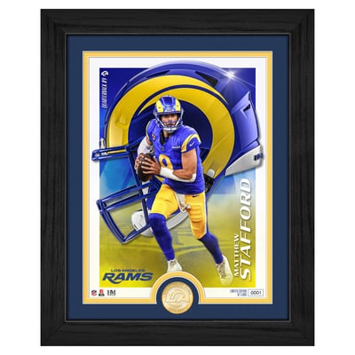 Matthew Stafford Los Angeles Rams Highland Mint Limited Edition 13" x 16" Challenger Bronze Coin Photo Mint