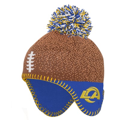 Los Angeles Rams Outerstuff Infant Football Head Knit Hat with Pom - Brown