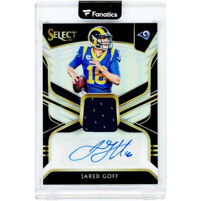 Jared Goff Los Angeles Rams Autographed 2018 Panini Select Relic Silver Prizm #MP-JG #13/15 Card