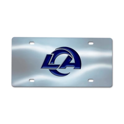 Los Angeles Rams Logo Brands Chrome Diecast License Plate