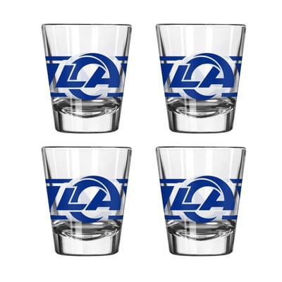 Los Angeles Rams Logo Brands Four-Piece Stripe Shot Glass Set