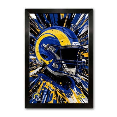 Los Angeles Rams 14" x 20" Framed Football Helmet Hyper Speed Art Print