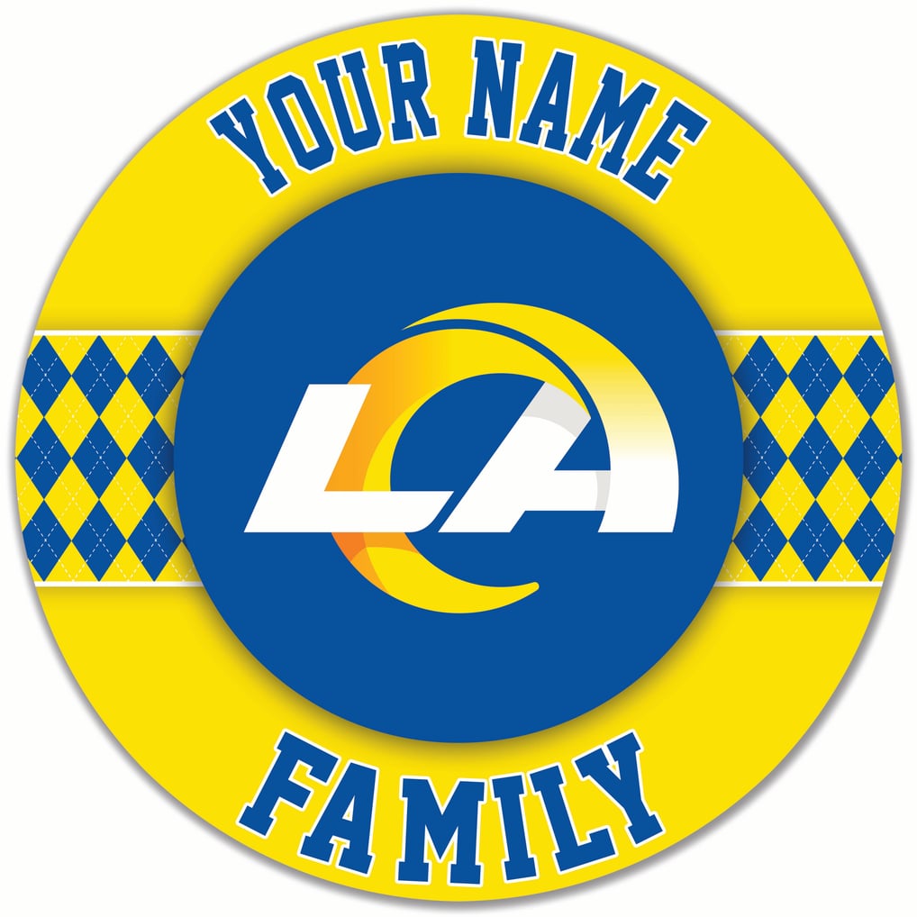 Los Angeles Rams 16" Personalized Circle Wall Art