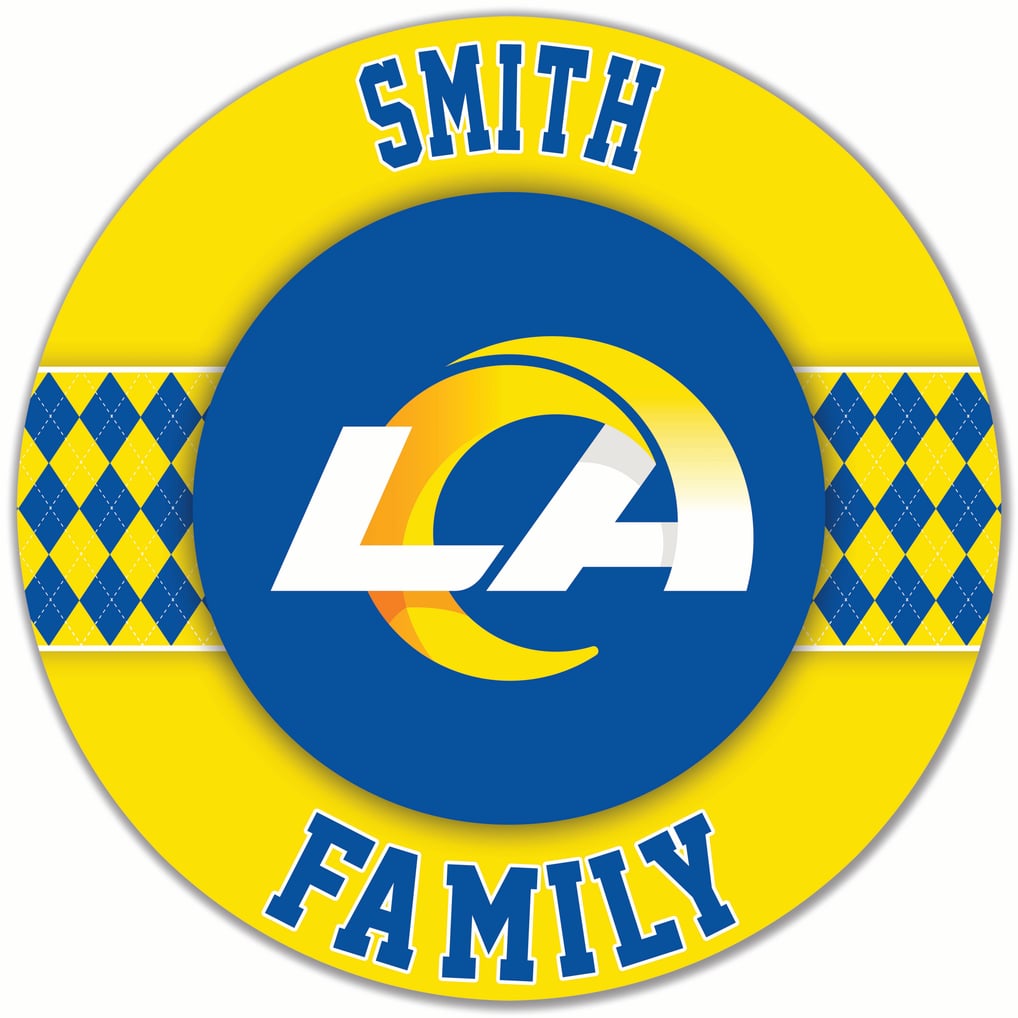Los Angeles Rams 16" Personalized Circle Wall Art