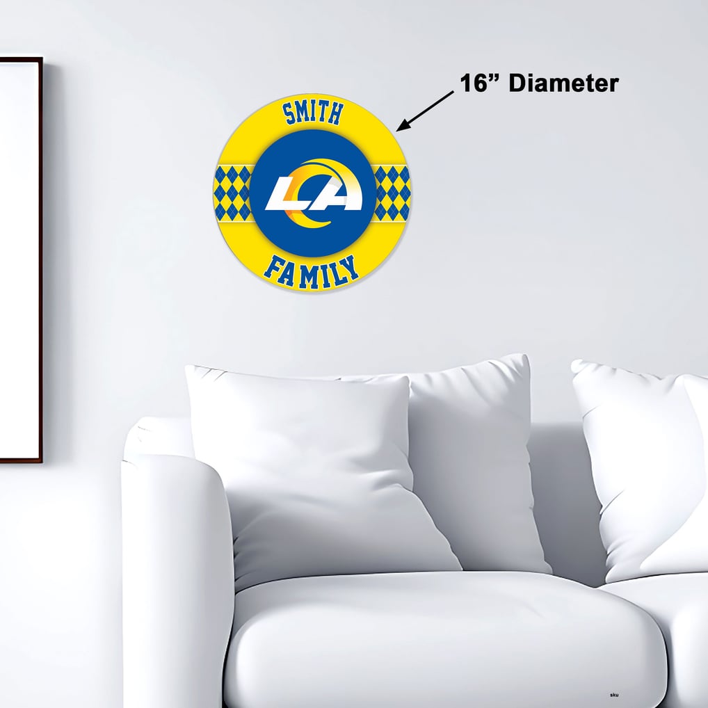Los Angeles Rams 16" Personalized Circle Wall Art