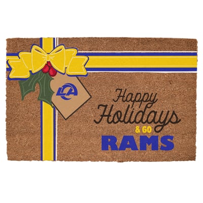 Los Angeles Rams 20" x 30" Holiday Gift Wrap Coir Door Mat
