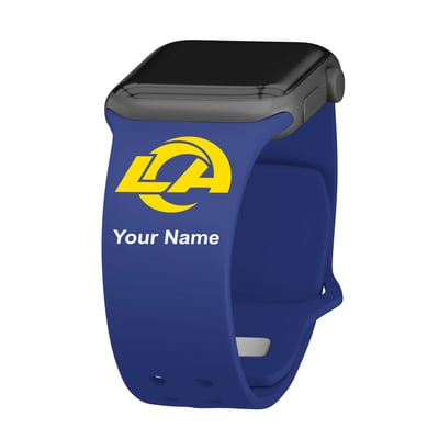 Los Angeles Rams 42/44/45mm Personalized Silicone Apple Watch Band