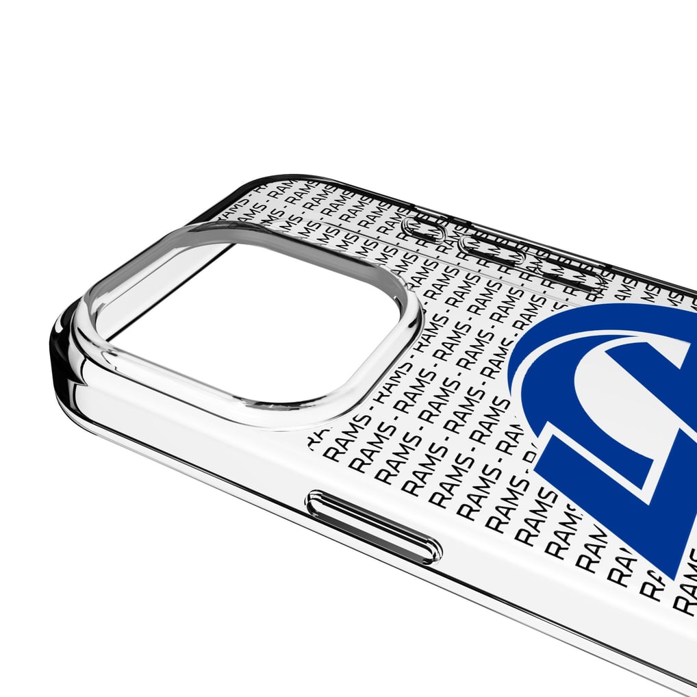 Los Angeles Rams iPhone Clear Text Backdrop Design Case
