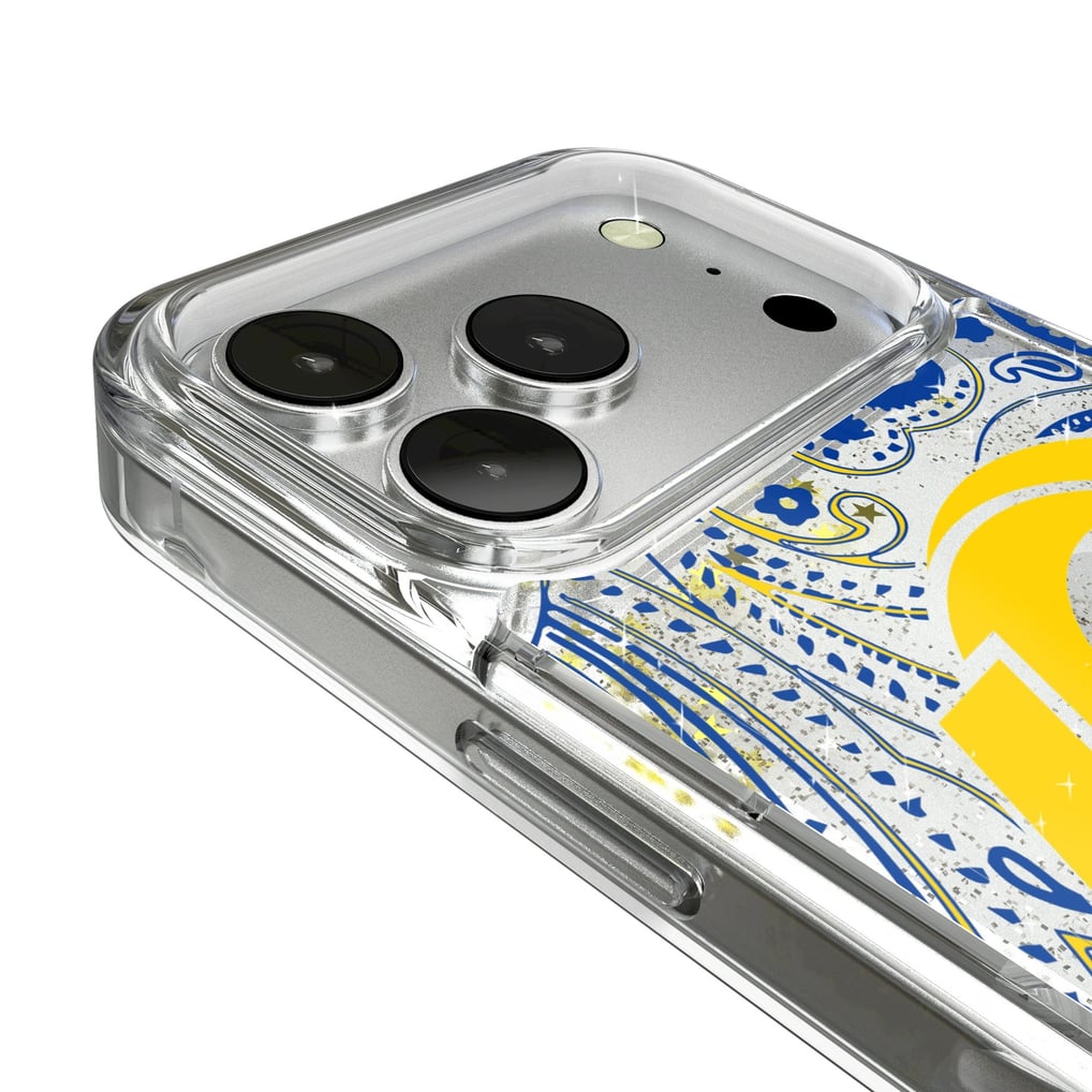 Los Angeles Rams iPhone Paisley Design Glitter Case