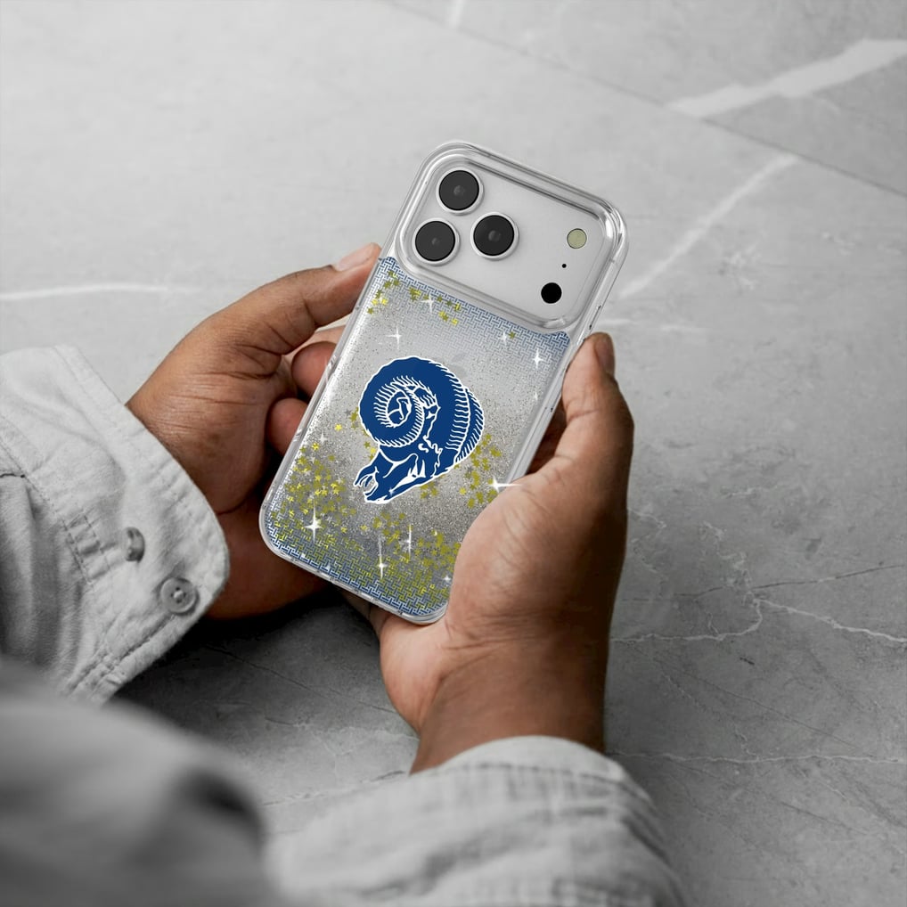 Los Angeles Rams Linen Logo iPhone Glitter Case
