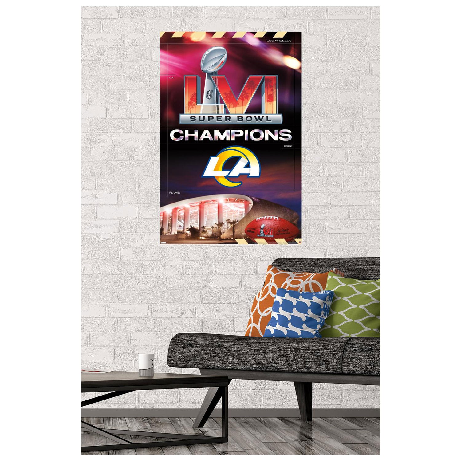 Los Angeles Rams Super Bowl LVI Champions 23'' x 34'' Logo Poster