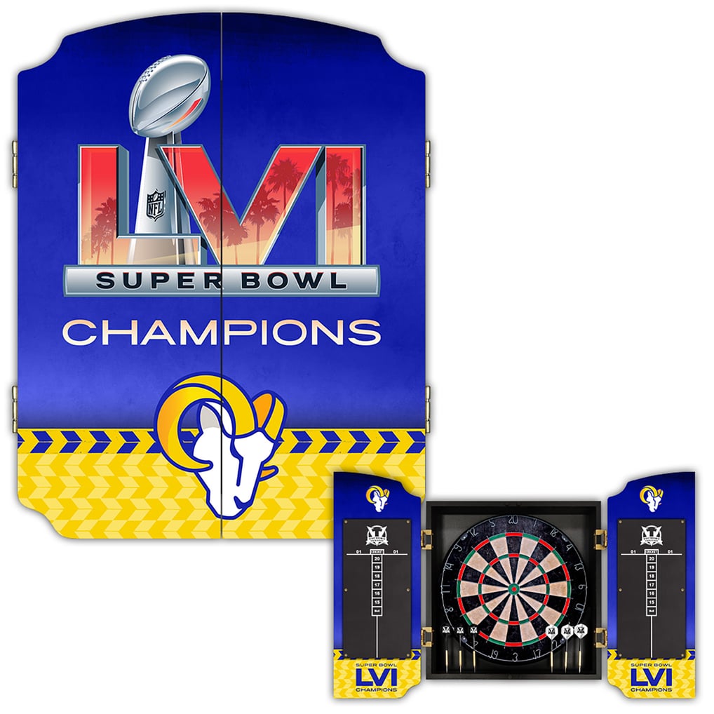 Los Angeles Rams Super Bowl LVI Champions Dartboard Cabinet