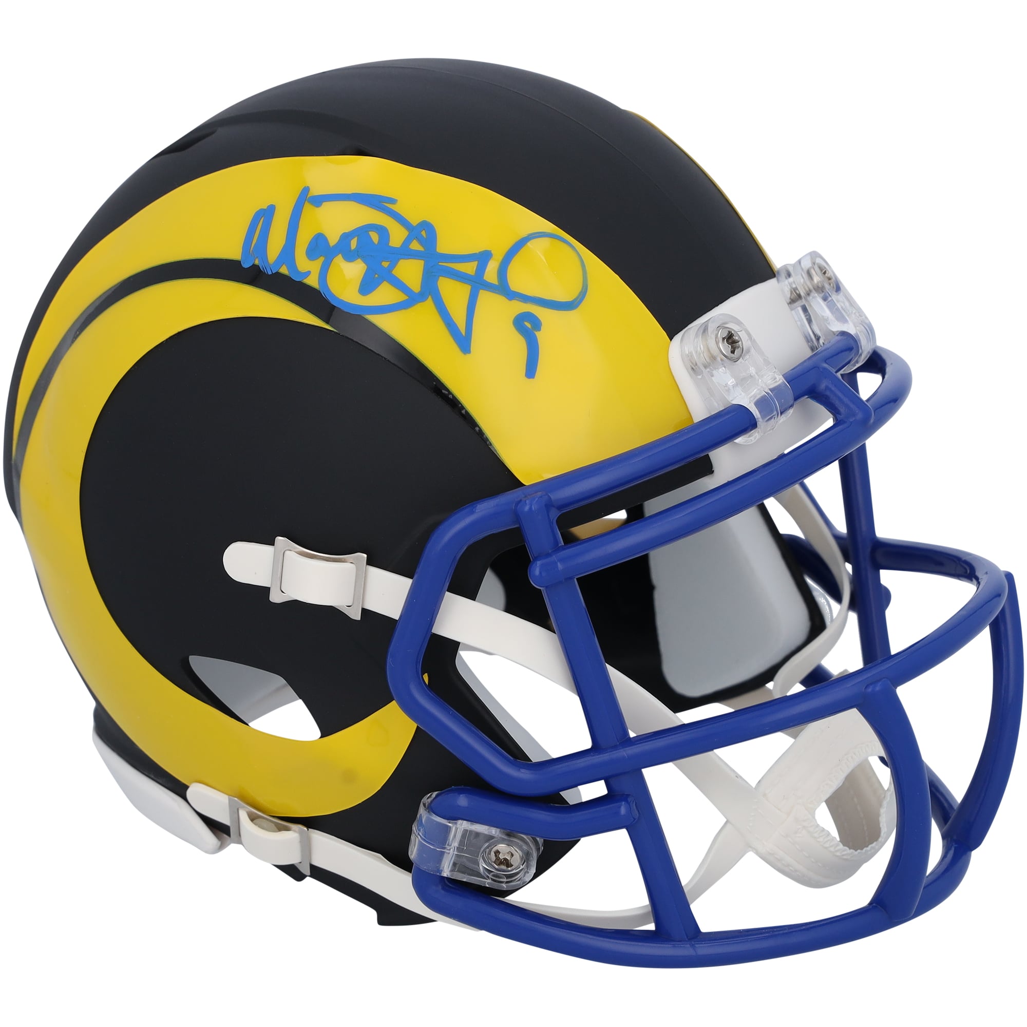 Mathew Riddle Football Matte Blue Football Helmet