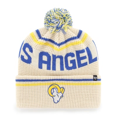  Los Angeles Rams '47 Quattrle Cuffed Knit Hat with Pom - Natural